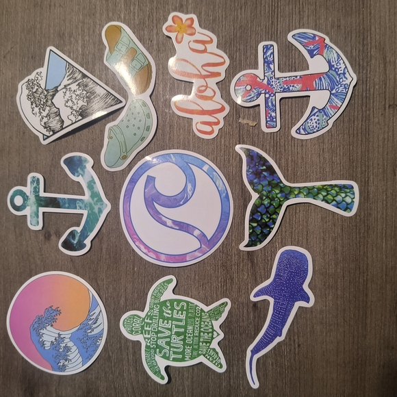 Colorful Sticker Set with Nautical and Nature Themes - Picture 1 of 1